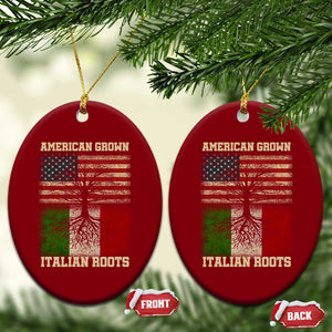 American Grown Italian Roots Ceramic Ornament USA Italy Flag Family Tree Italian TS10 Print Your Wear