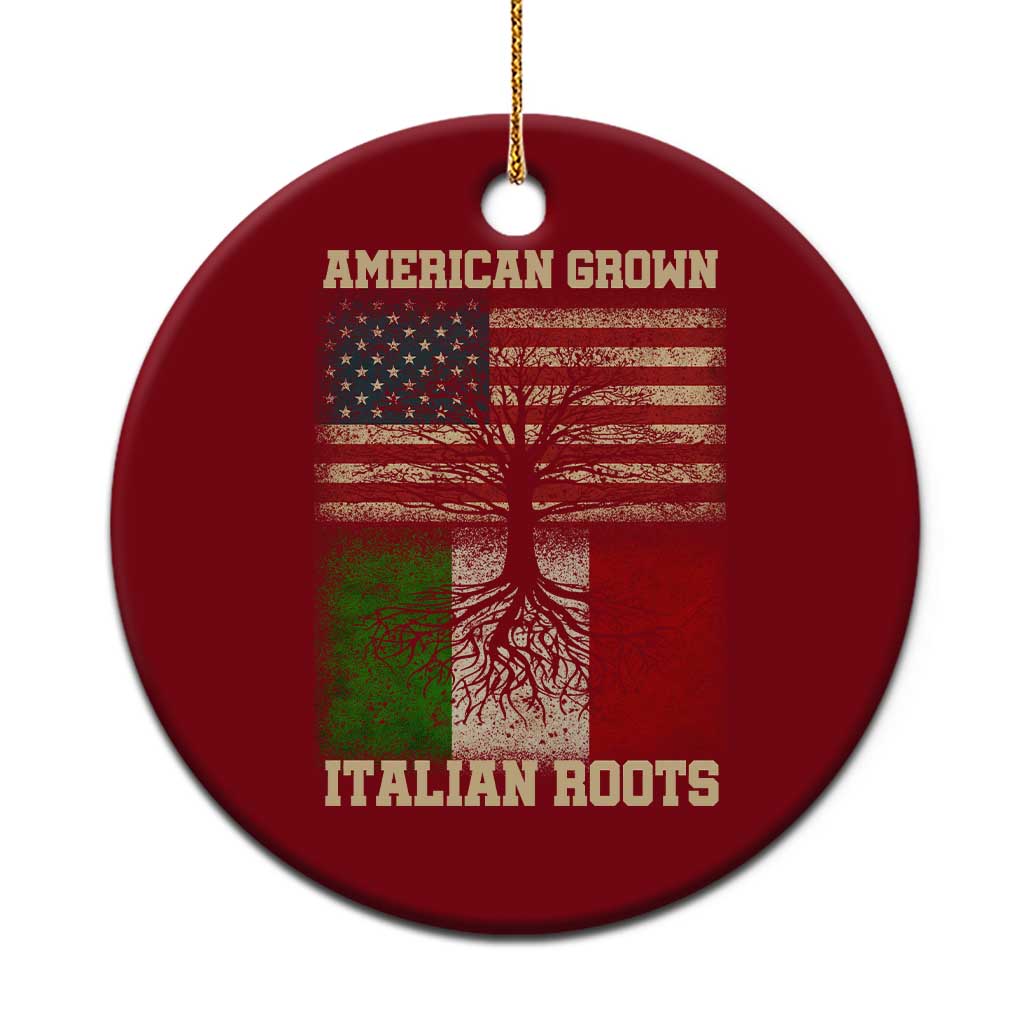 American Grown Italian Roots Ceramic Ornament USA Italy Flag Family Tree Italian TS10 1pc Red Print Your Wear