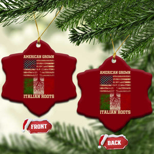American Grown Italian Roots Ceramic Ornament USA Italy Flag Family Tree Italian TS10 Print Your Wear