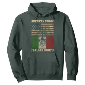American Grown Italian Roots Hoodie USA Italy Flag Family Tree Italian TS10 Dark Forest Green Print Your Wear