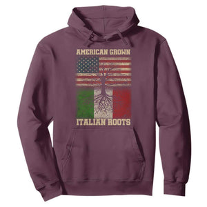American Grown Italian Roots Hoodie USA Italy Flag Family Tree Italian TS10 Maroon Print Your Wear