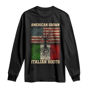 American Grown Italian Roots Long Sleeve Shirt USA Italy Flag Family Tree Italian TS10 Black Print Your Wear