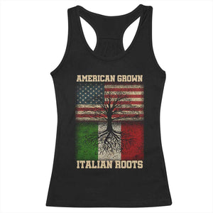 American Grown Italian Roots Racerback Tank Top USA Italy Flag Family Tree Italian TS10 Black Print Your Wear