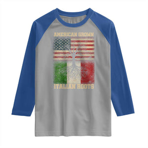 American Grown Italian Roots Raglan Shirt USA Italy Flag Family Tree Italian TS10 Sport Gray Royal Print Your Wear