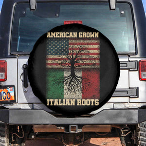 American Grown Italian Roots Spare Tire Cover USA Italy Flag Family Tree Italian TS10 No hole Black Print Your Wear