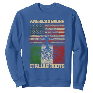 American Grown Italian Roots Sweatshirt USA Italy Flag Family Tree Italian TS10 Royal Blue Print Your Wear