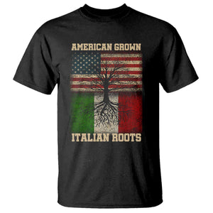 American Grown Italian Roots T Shirt USA Italy Flag Family Tree Italian TS10 Black Print Your Wear