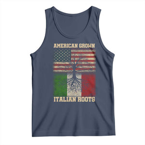 American Grown Italian Roots Tank Top USA Italy Flag Family Tree Italian TS10 Navy Print Your Wear