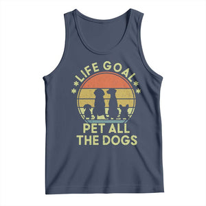 Life Goal Pet All The Dogs Tank Top Retro Funny Dog Lover Gift TS10 Navy Print Your Wear