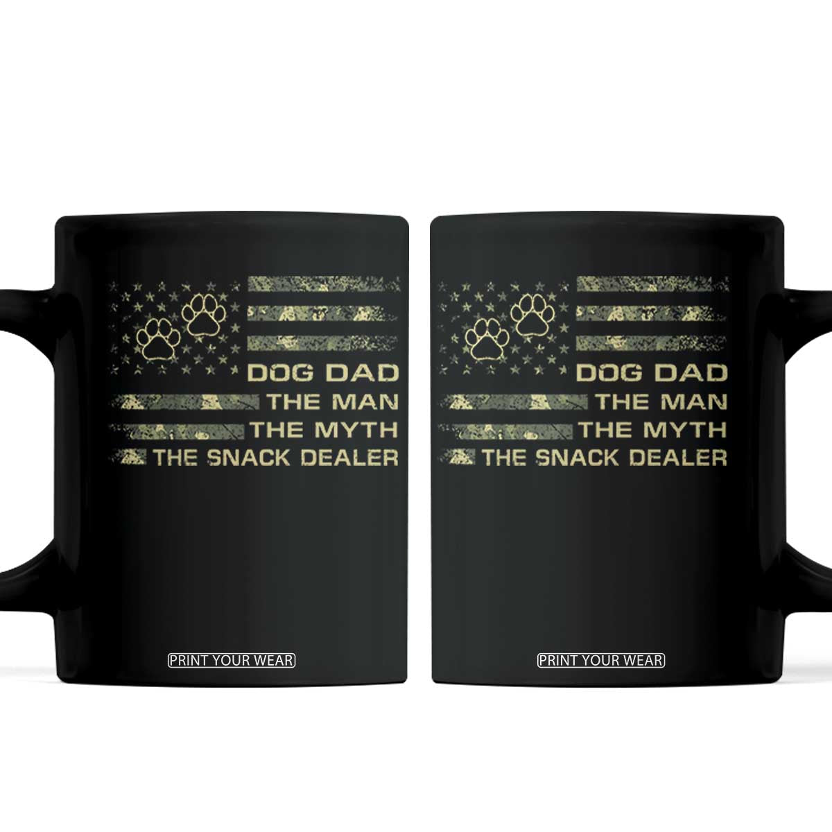 Dog Dad Coffee Mug Fathers Day Gift for Dog Lovers Camo American Flag USA TS10 Black Print Your Wear