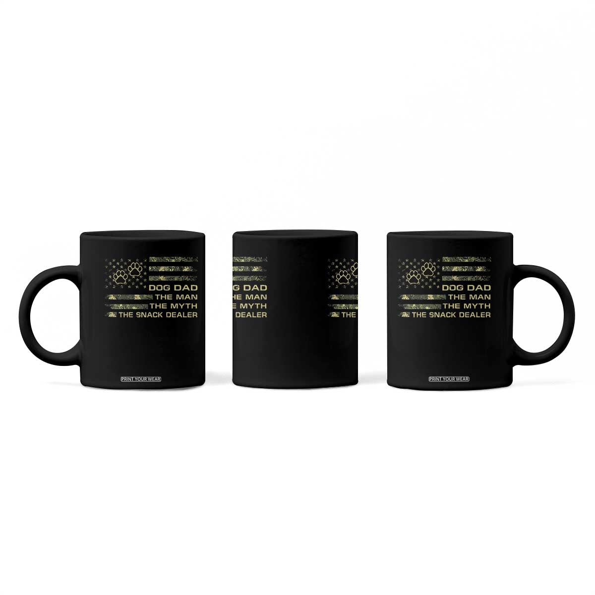 Dog Dad Coffee Mug Fathers Day Gift for Dog Lovers Camo American Flag USA TS10 Print Your Wear