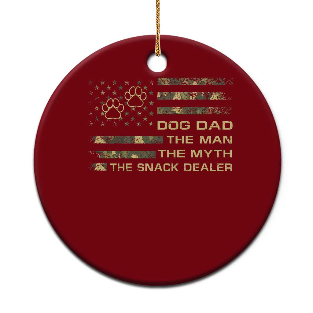Dog Dad Ceramic Ornament Fathers Day Gift for Dog Lovers Camo American Flag USA TS10 1pc Red Print Your Wear