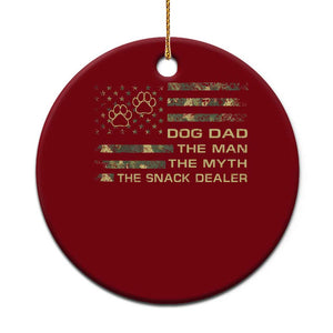 Dog Dad Ceramic Ornament Fathers Day Gift for Dog Lovers Camo American Flag USA TS10 1pc Red Print Your Wear