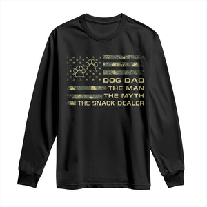 Dog Dad Long Sleeve Shirt Fathers Day Gift for Dog Lovers Camo American Flag USA TS10 Black Print Your Wear