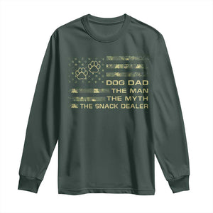 Dog Dad Long Sleeve Shirt Fathers Day Gift for Dog Lovers Camo American Flag USA TS10 Dark Forest Green Print Your Wear
