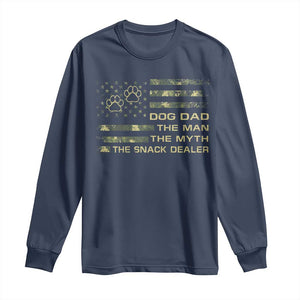 Dog Dad Long Sleeve Shirt Fathers Day Gift for Dog Lovers Camo American Flag USA TS10 Navy Print Your Wear