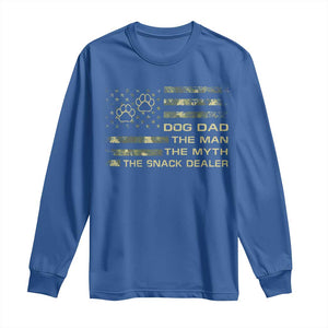 Dog Dad Long Sleeve Shirt Fathers Day Gift for Dog Lovers Camo American Flag USA TS10 Royal Blue Print Your Wear