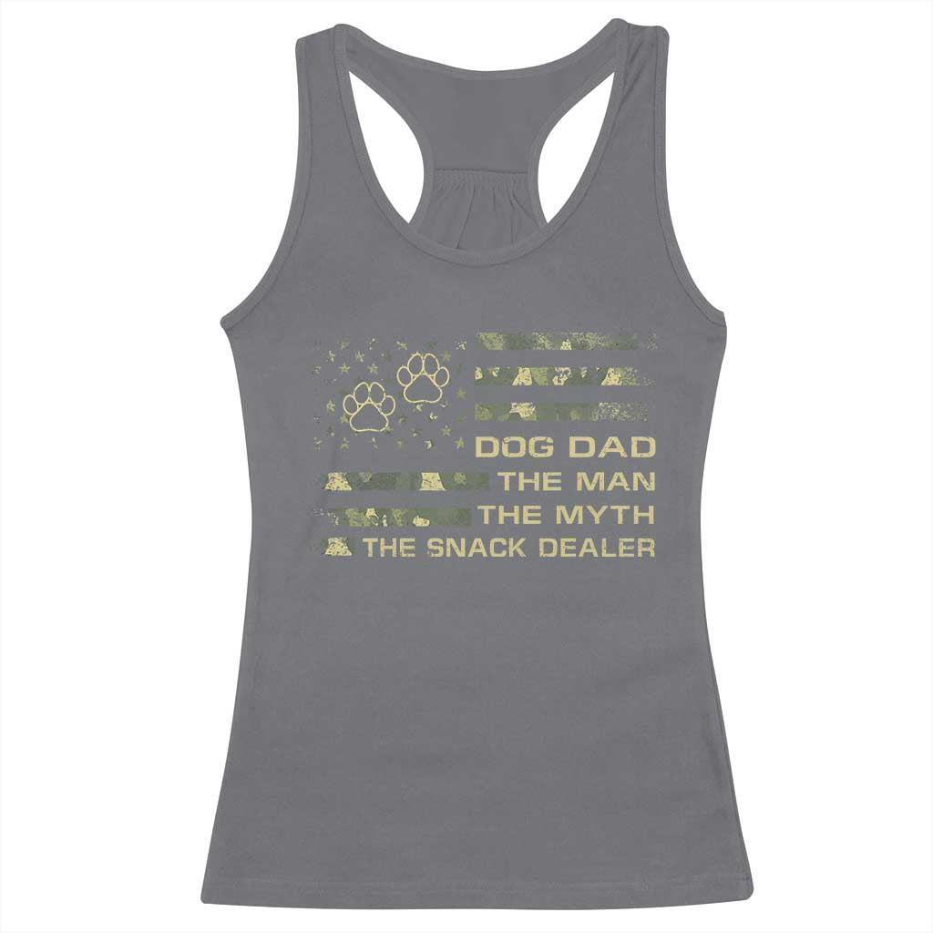 Dog Dad Racerback Tank Top Fathers Day Gift for Dog Lovers Camo American Flag USA TS10 Charcoal Print Your Wear