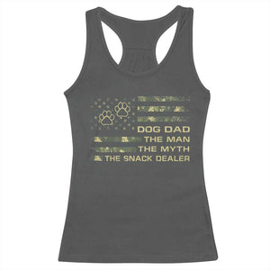Dog Dad Racerback Tank Top Fathers Day Gift for Dog Lovers Camo American Flag USA TS10 Dark Heather Print Your Wear