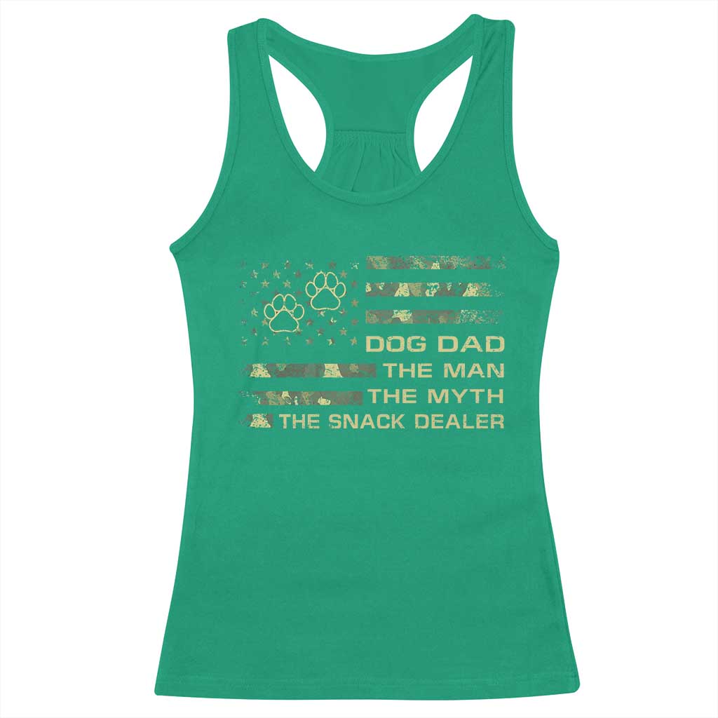 Dog Dad Racerback Tank Top Fathers Day Gift for Dog Lovers Camo American Flag USA TS10 Irish Green Print Your Wear