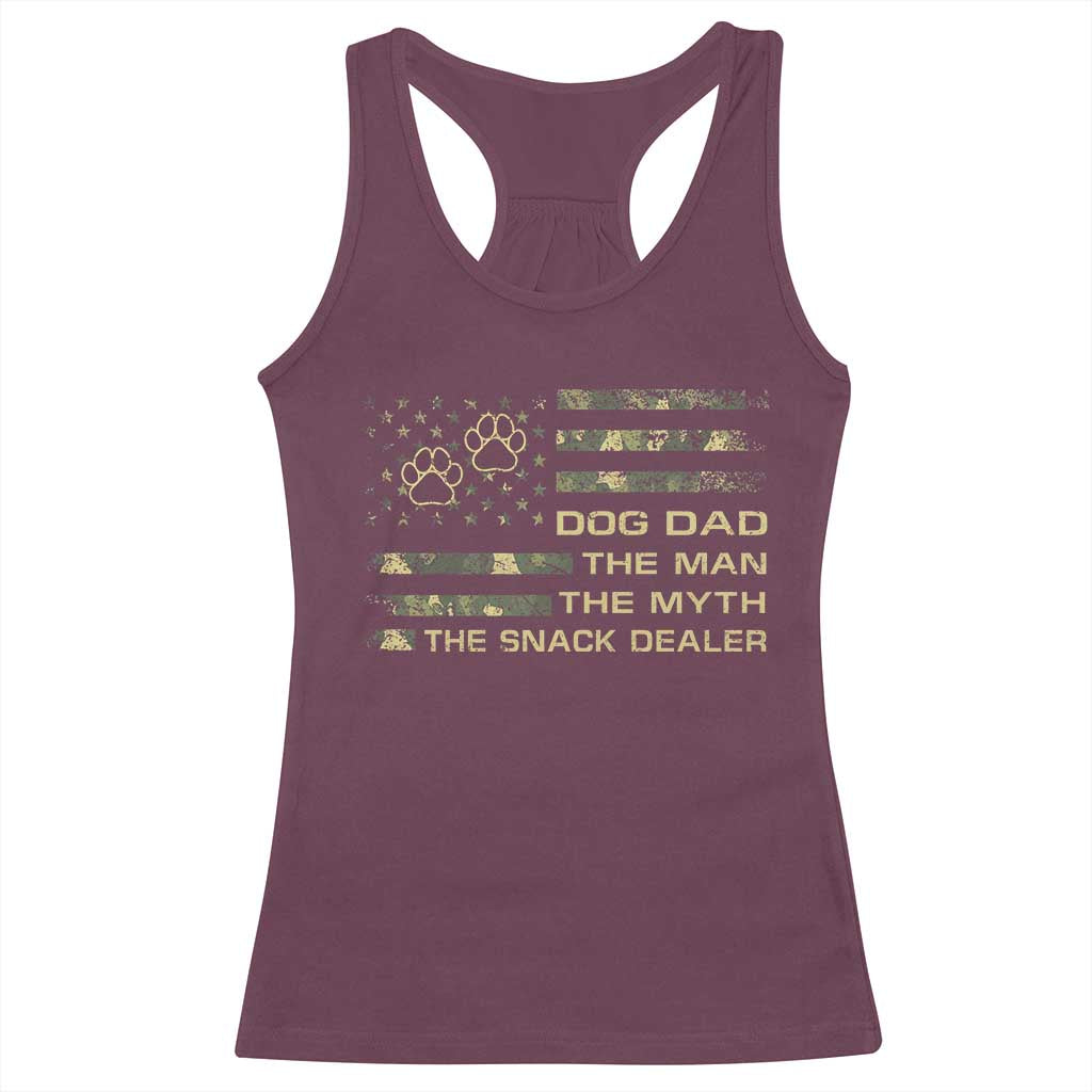 Dog Dad Racerback Tank Top Fathers Day Gift for Dog Lovers Camo American Flag USA TS10 Maroon Print Your Wear