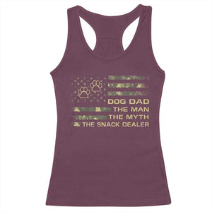 Dog Dad Racerback Tank Top Fathers Day Gift for Dog Lovers Camo American Flag USA TS10 Maroon Print Your Wear