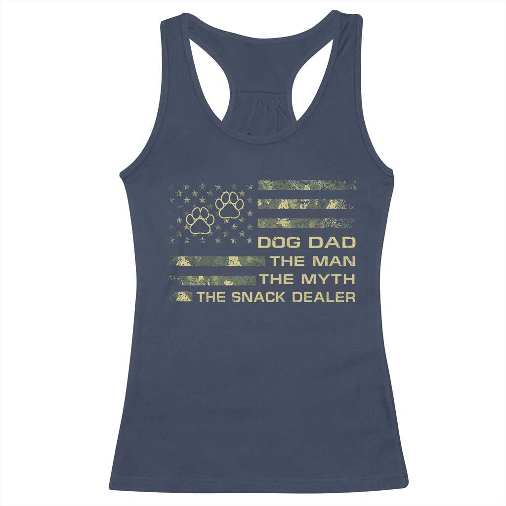 Dog Dad Racerback Tank Top Fathers Day Gift for Dog Lovers Camo American Flag USA TS10 Navy Print Your Wear