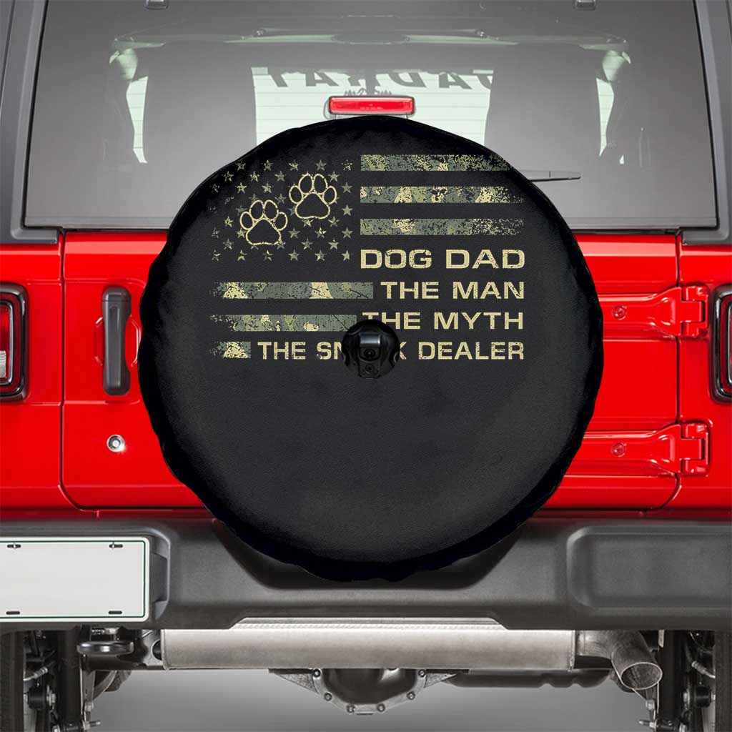 Dog Dad Spare Tire Cover Fathers Day Gift for Dog Lovers Camo American Flag USA TS10 Black Print Your Wear