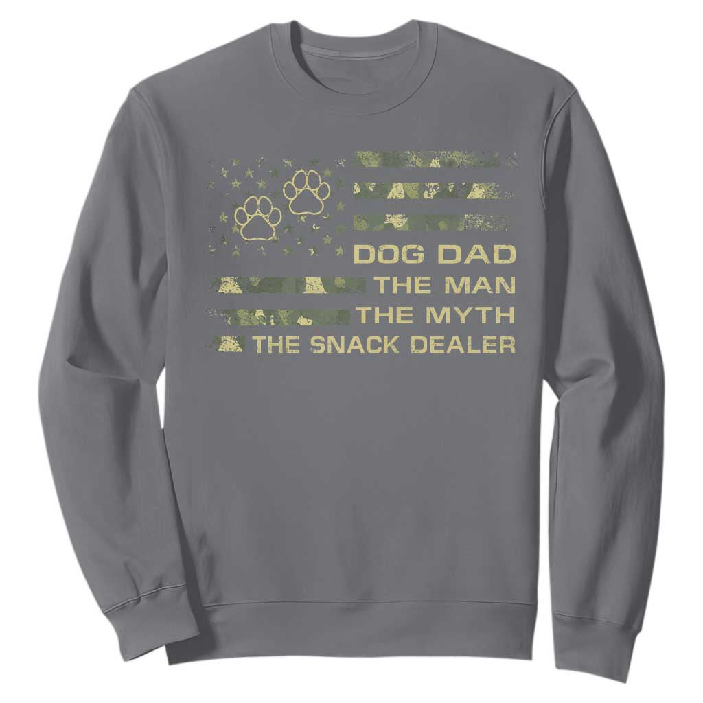 Dog Dad Sweatshirt Fathers Day Gift for Dog Lovers Camo American Flag USA TS10 Charcoal Print Your Wear