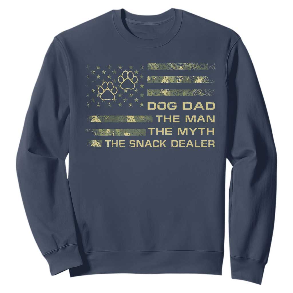 Dog Dad Sweatshirt Fathers Day Gift for Dog Lovers Camo American Flag USA TS10 Navy Print Your Wear