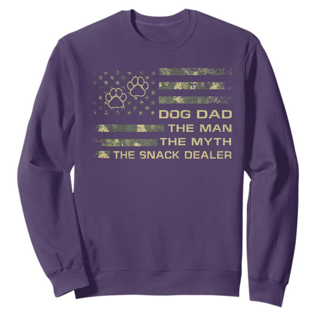 Dog Dad Sweatshirt Fathers Day Gift for Dog Lovers Camo American Flag USA TS10 Purple Print Your Wear