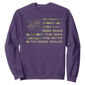 Dog Dad Sweatshirt Fathers Day Gift for Dog Lovers Camo American Flag USA TS10 Purple Print Your Wear