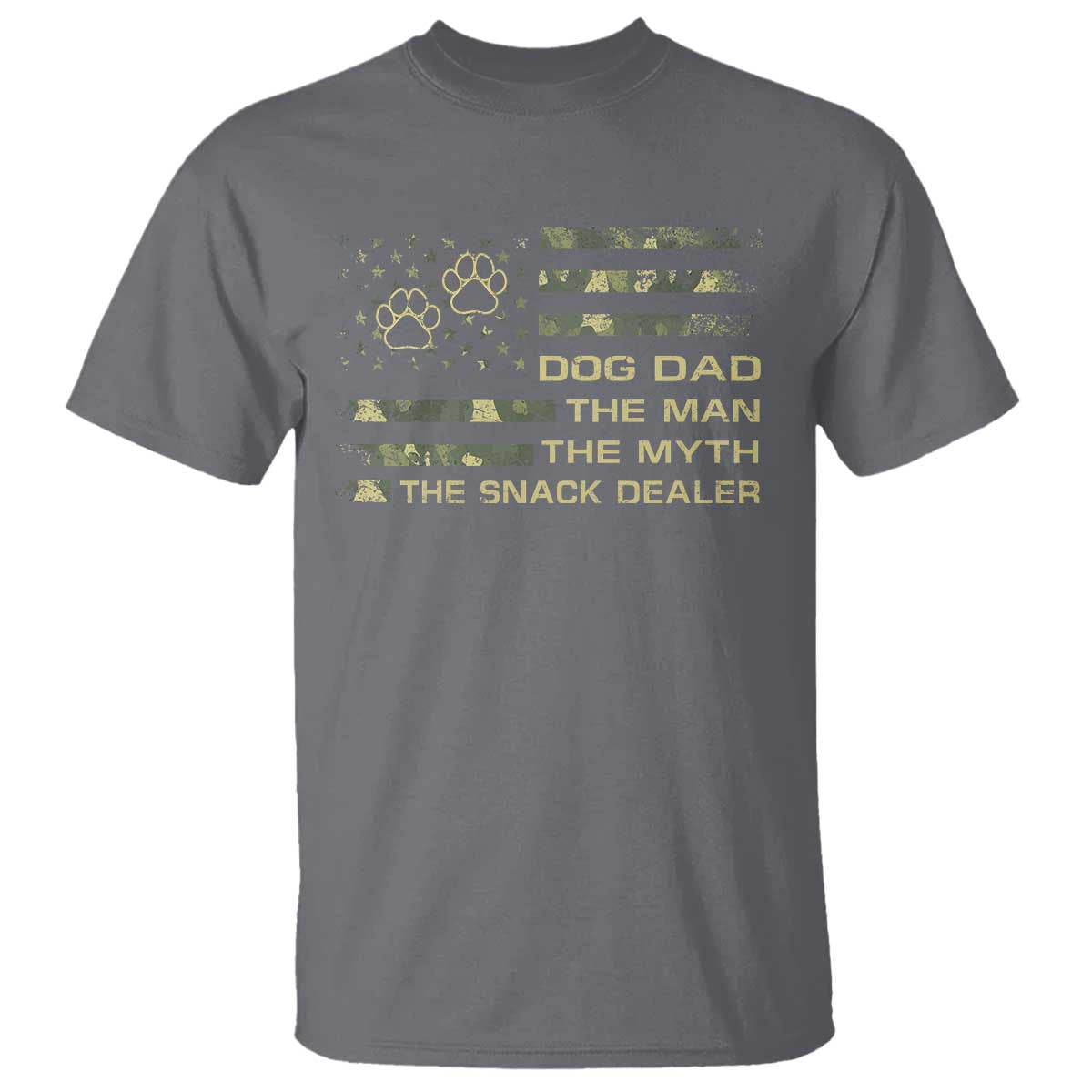 Dog Dad T Shirt Fathers Day Gift for Dog Lovers Camo American Flag USA TS10 Charcoal Print Your Wear