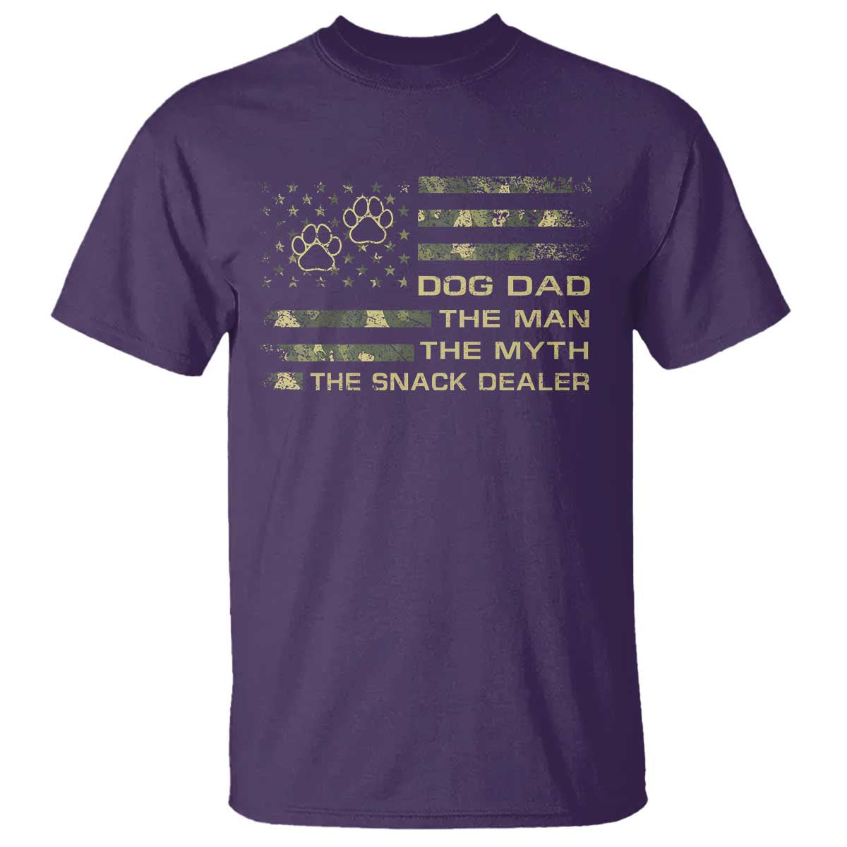 Dog Dad T Shirt Fathers Day Gift for Dog Lovers Camo American Flag USA TS10 Purple Print Your Wear
