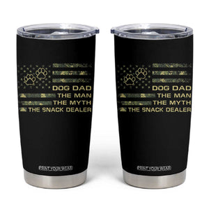 Dog Dad Tumbler Cup Fathers Day Gift for Dog Lovers Camo American Flag USA TS10 Black Print Your Wear