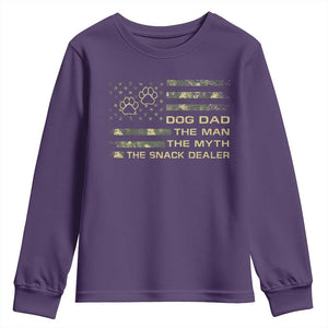 Dog Dad Youth Sweatshirt Fathers Day Gift for Dog Lovers Camo American Flag USA TS10 Purple Print Your Wear