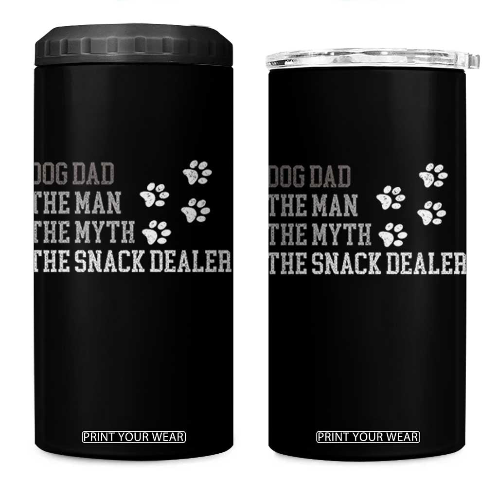 Dog Dad 4 in 1 Can Cooler Tumbler Fathers Day Gift for Dog Lovers Retro Vintage TS10 One Size: 16 oz Black Print Your Wear