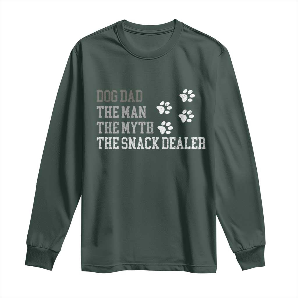 Dog Dad Long Sleeve Shirt Fathers Day Gift for Dog Lovers Retro Vintage TS10 Dark Forest Green Print Your Wear