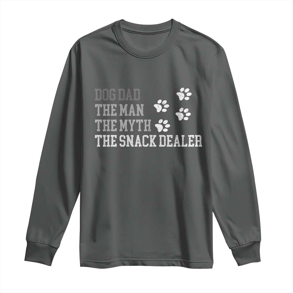 Dog Dad Long Sleeve Shirt Fathers Day Gift for Dog Lovers Retro Vintage TS10 Dark Heather Print Your Wear