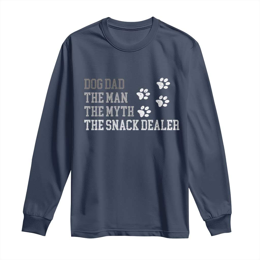 Dog Dad Long Sleeve Shirt Fathers Day Gift for Dog Lovers Retro Vintage TS10 Navy Print Your Wear