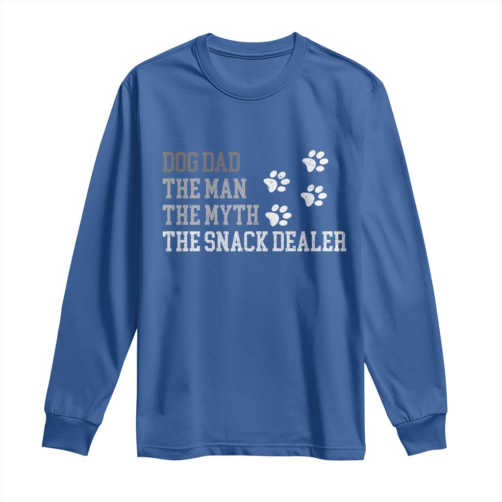 Dog Dad Long Sleeve Shirt Fathers Day Gift for Dog Lovers Retro Vintage TS10 Royal Blue Print Your Wear