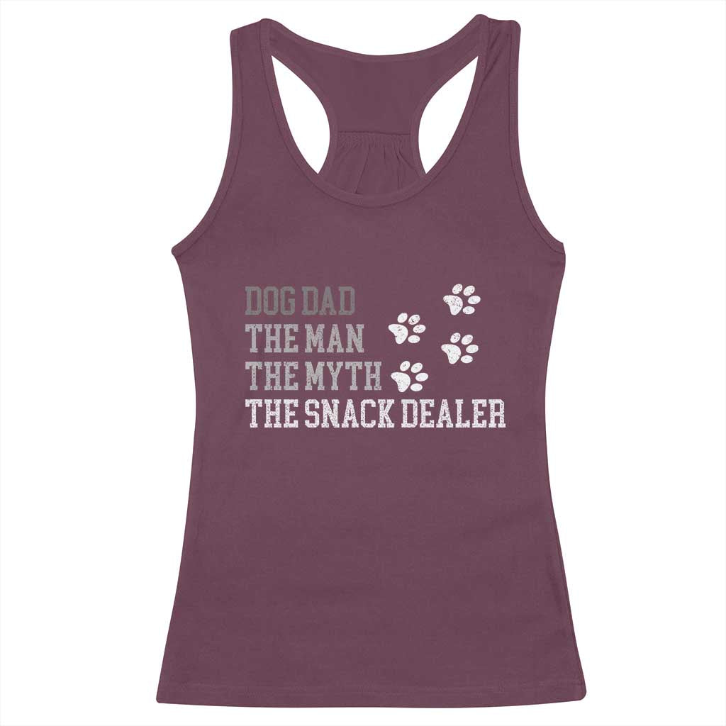 Dog Dad Racerback Tank Top Fathers Day Gift for Dog Lovers Retro Vintage TS10 Maroon Print Your Wear