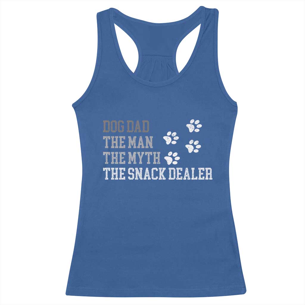 Dog Dad Racerback Tank Top Fathers Day Gift for Dog Lovers Retro Vintage TS10 Royal Blue Print Your Wear