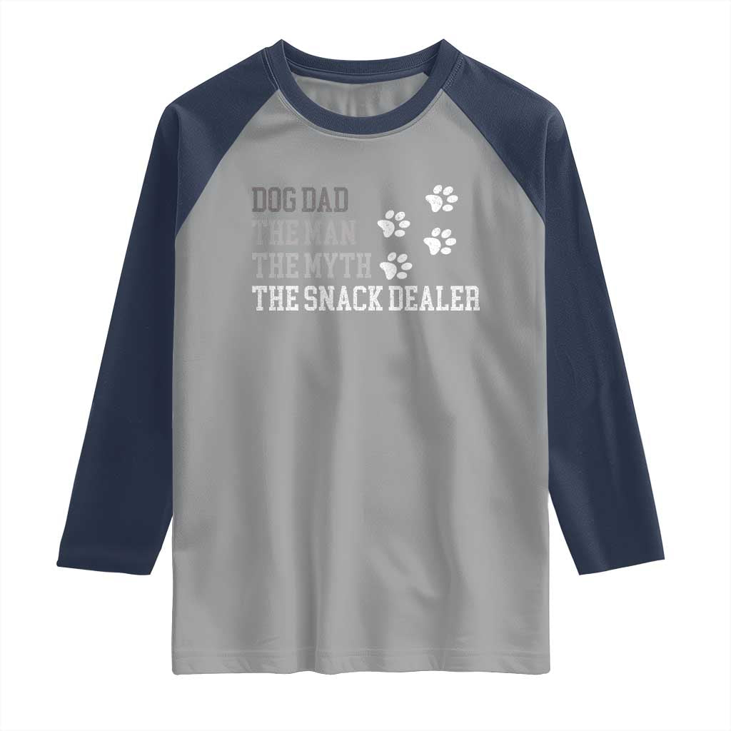 Dog Dad Raglan Shirt Fathers Day Gift for Dog Lovers Retro Vintage TS10 Sport Gray Navy Print Your Wear