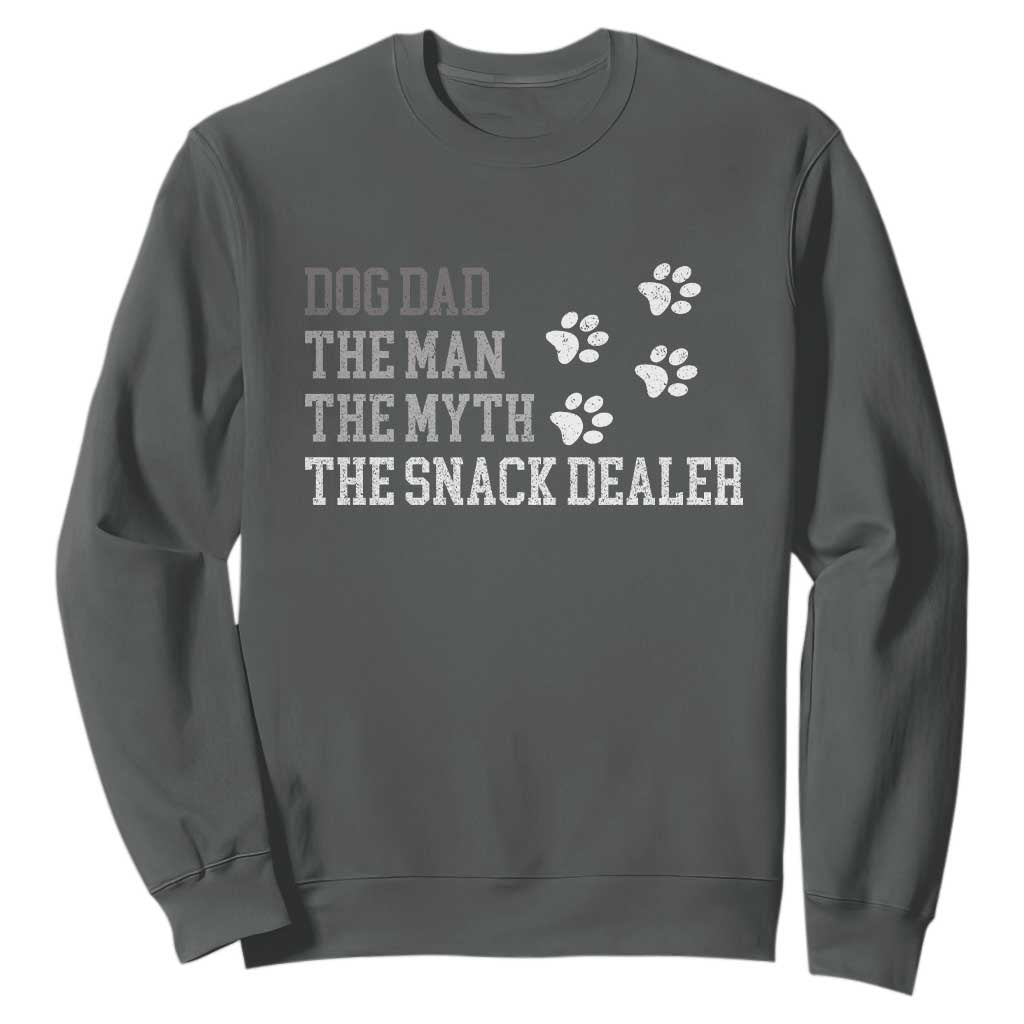 Dog Dad Sweatshirt Fathers Day Gift for Dog Lovers Retro Vintage TS10 Dark Heather Print Your Wear