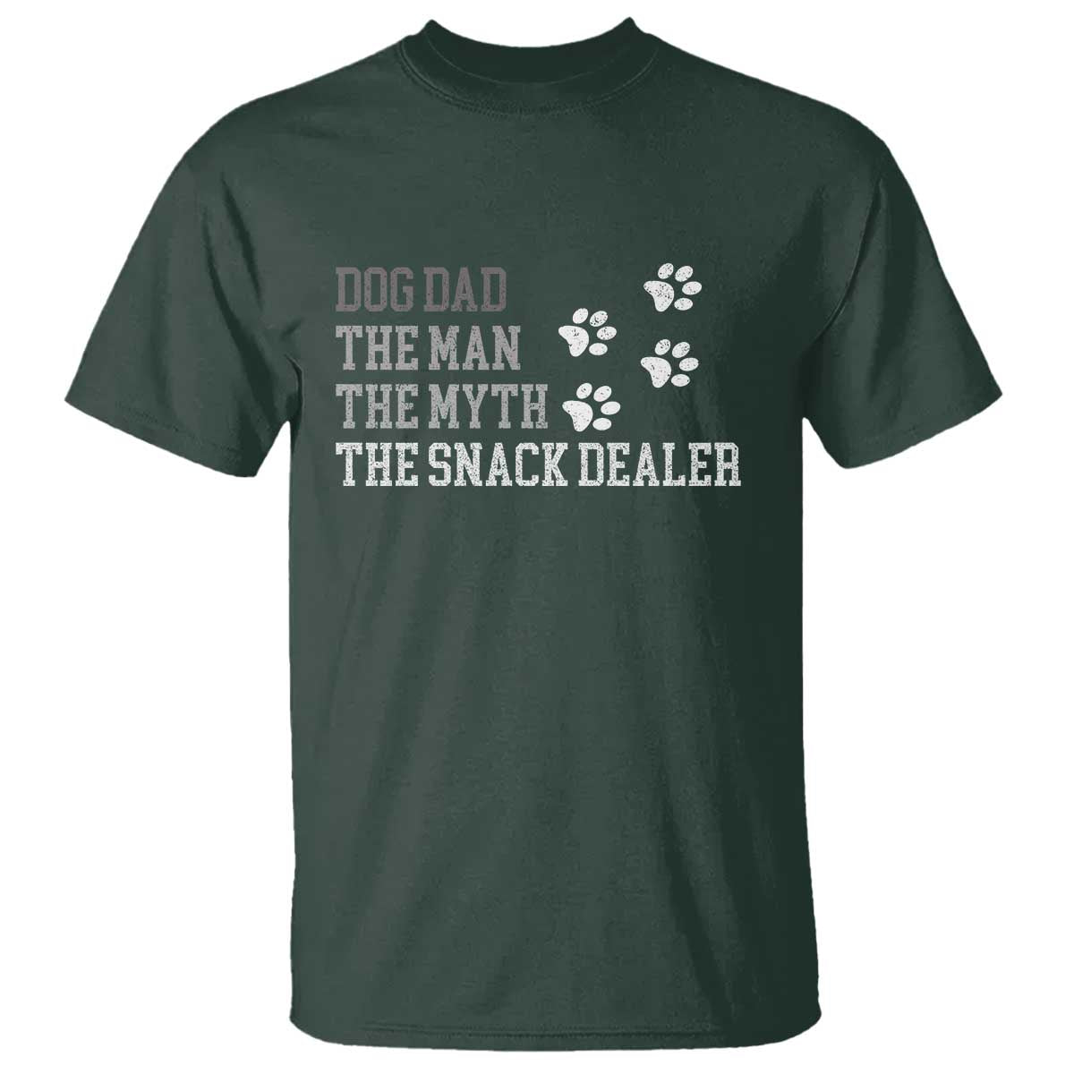 Dog Dad T Shirt Fathers Day Gift for Dog Lovers Retro Vintage TS10 Dark Forest Green Print Your Wear