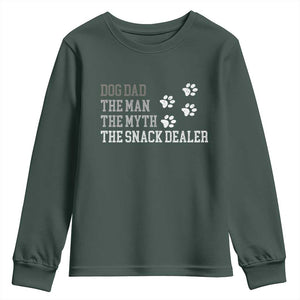 Dog Dad Youth Sweatshirt Fathers Day Gift for Dog Lovers Retro Vintage TS10 Dark Forest Green Print Your Wear