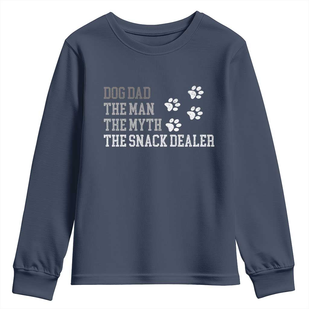 Dog Dad Youth Sweatshirt Fathers Day Gift for Dog Lovers Retro Vintage TS10 Navy Print Your Wear