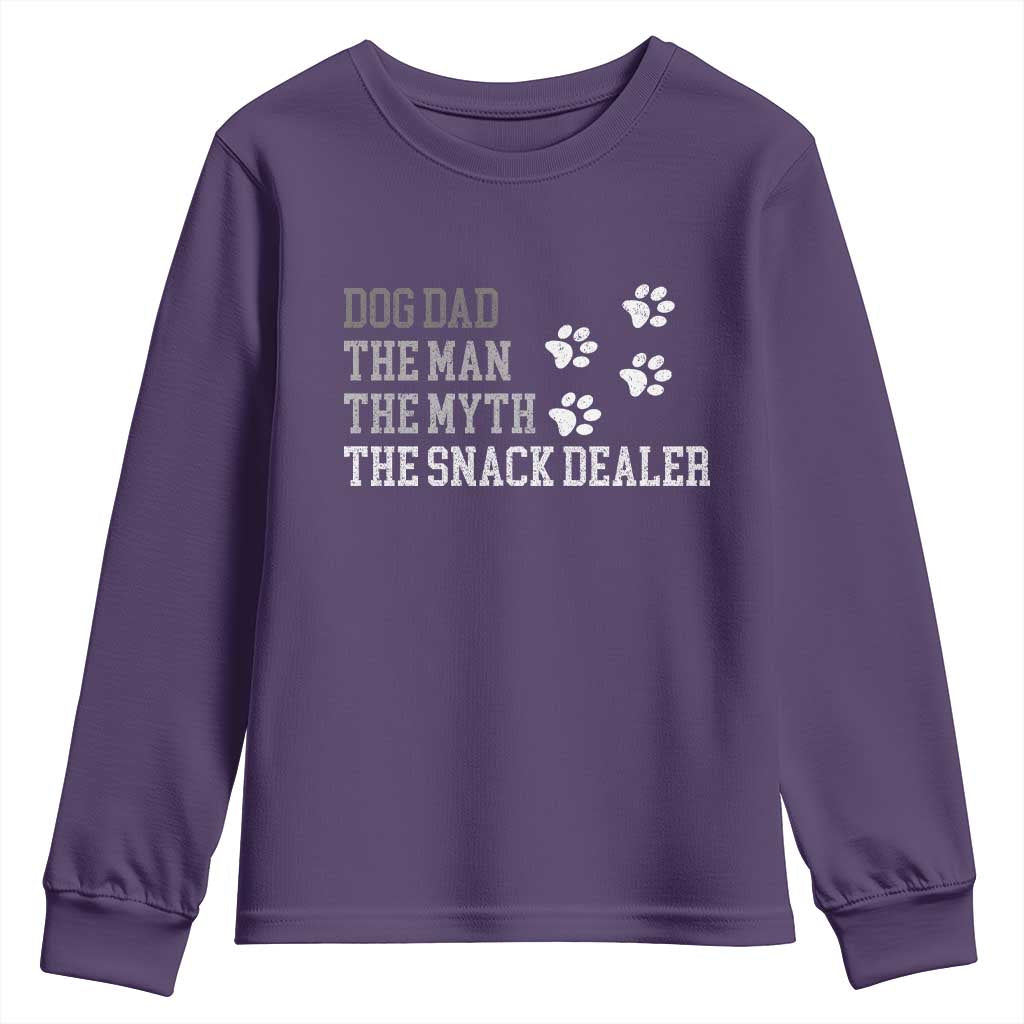 Dog Dad Youth Sweatshirt Fathers Day Gift for Dog Lovers Retro Vintage TS10 Purple Print Your Wear