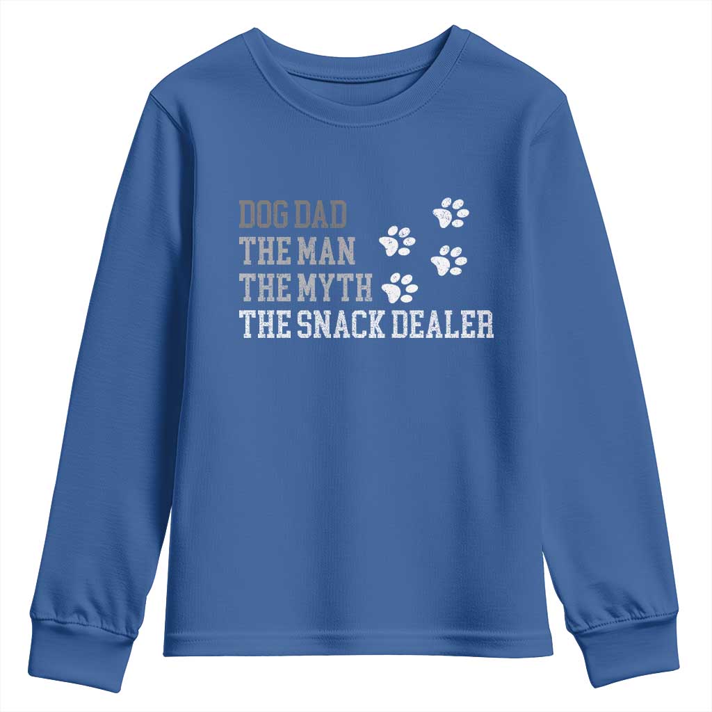 Dog Dad Youth Sweatshirt Fathers Day Gift for Dog Lovers Retro Vintage TS10 Royal Blue Print Your Wear